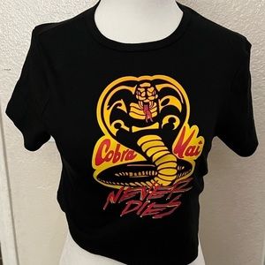 Cobra Kai black Crop Top‎ Shirt Woman's size S- Med